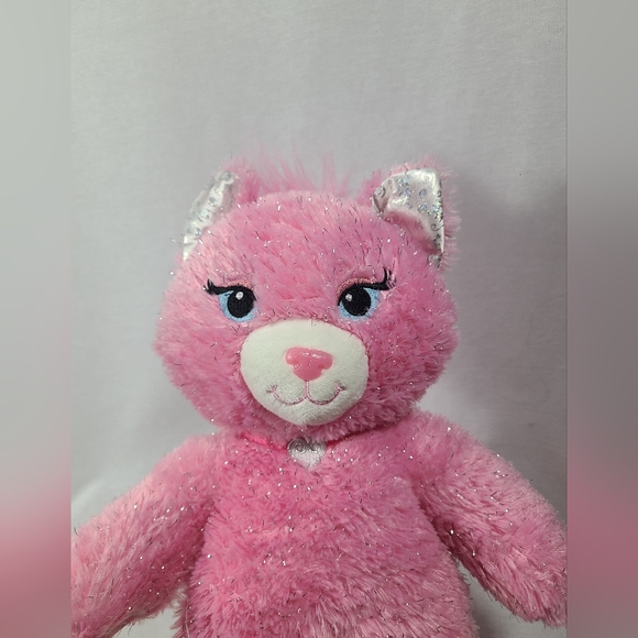Build a Bear Workshop 2014 Pink Princess Kitty Cat Silver Sparkle Plush 18" Rare - Picture 2 of 3